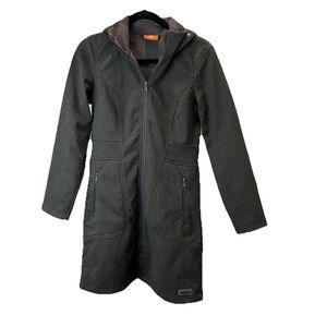 Merrell Select Regulate Jacket Coat Womens Size XS Knee Length Gray Hooded Zip